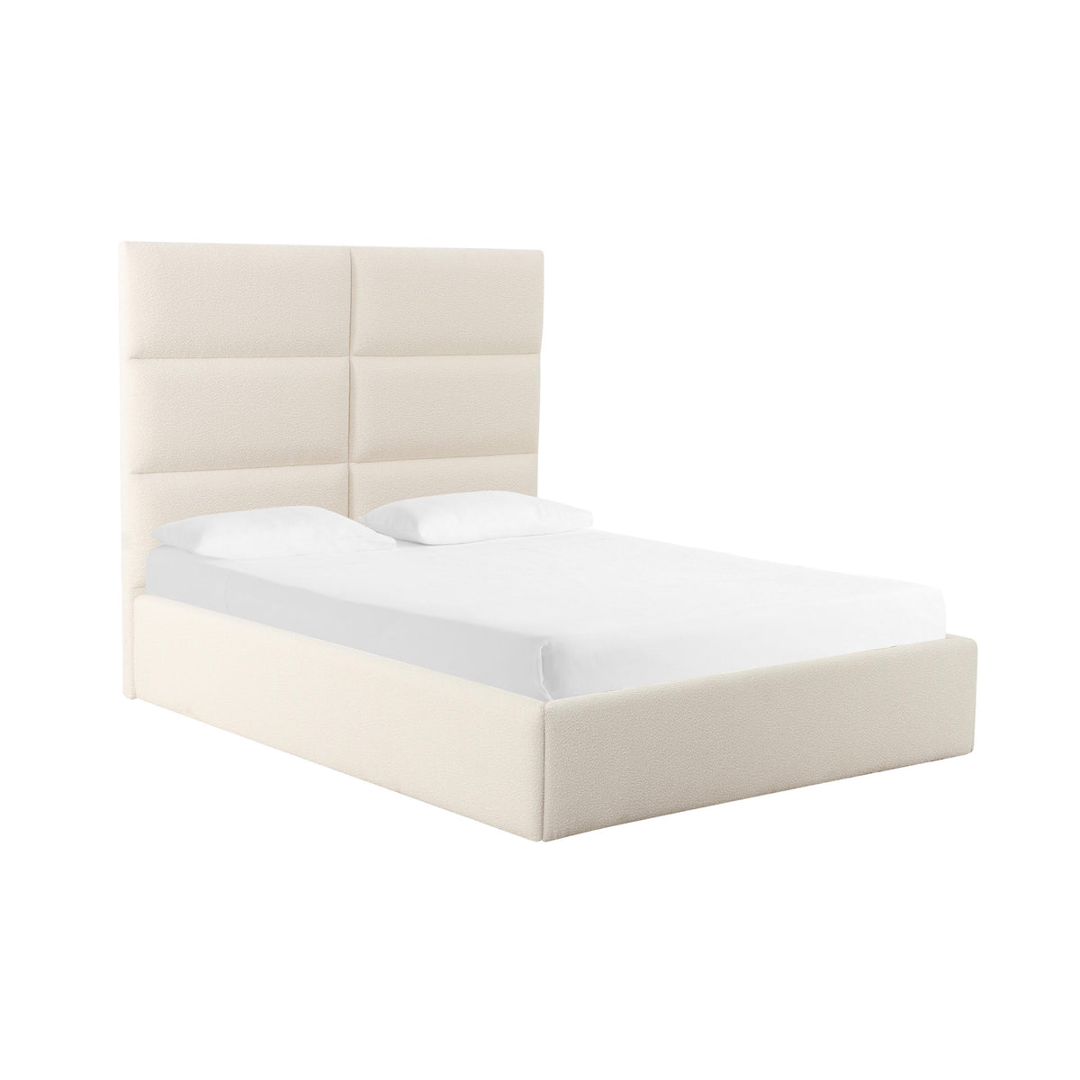 TOV Furniture Modern Eliana Cream Boucle King Bed - TOV-B68730