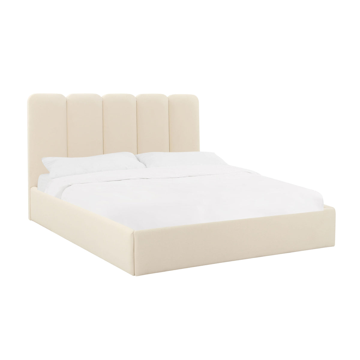 TOV Furniture Modern Palani Cream Velvet King Bed - TOV-B68740