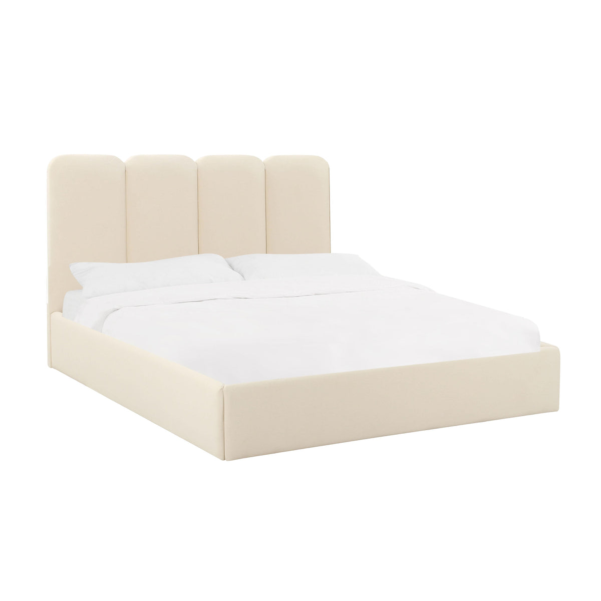 TOV Furniture Modern Palani Cream Velvet Queen Bed - TOV-B68741