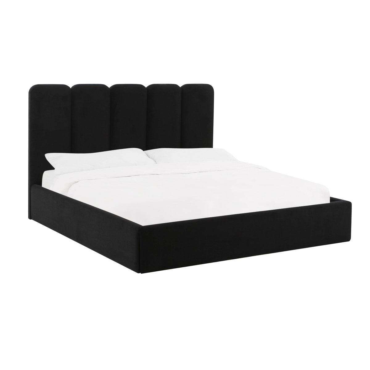 TOV Furniture Modern Palani Black Velvet King Bed - TOV-B68744