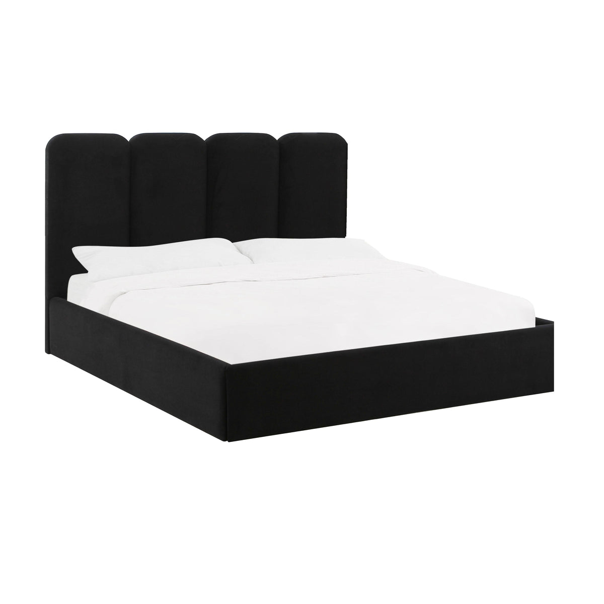 TOV Furniture Modern Palani Black Velvet Queen Bed - TOV-B68745