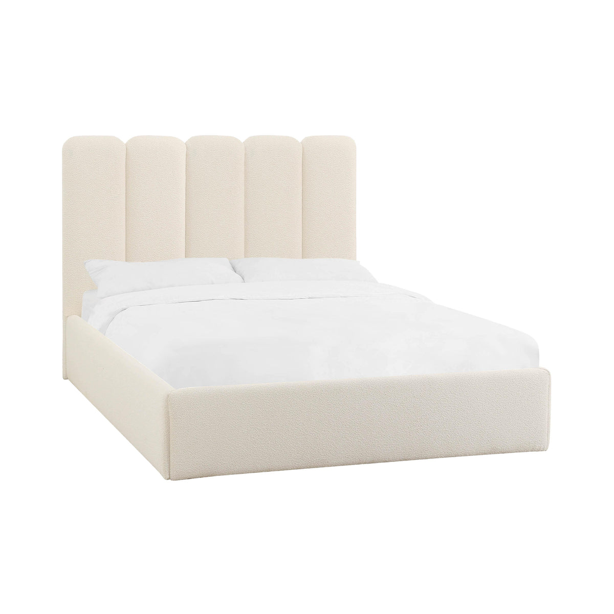 TOV Furniture Modern Palani Cream Boucle King Bed - TOV-B68746