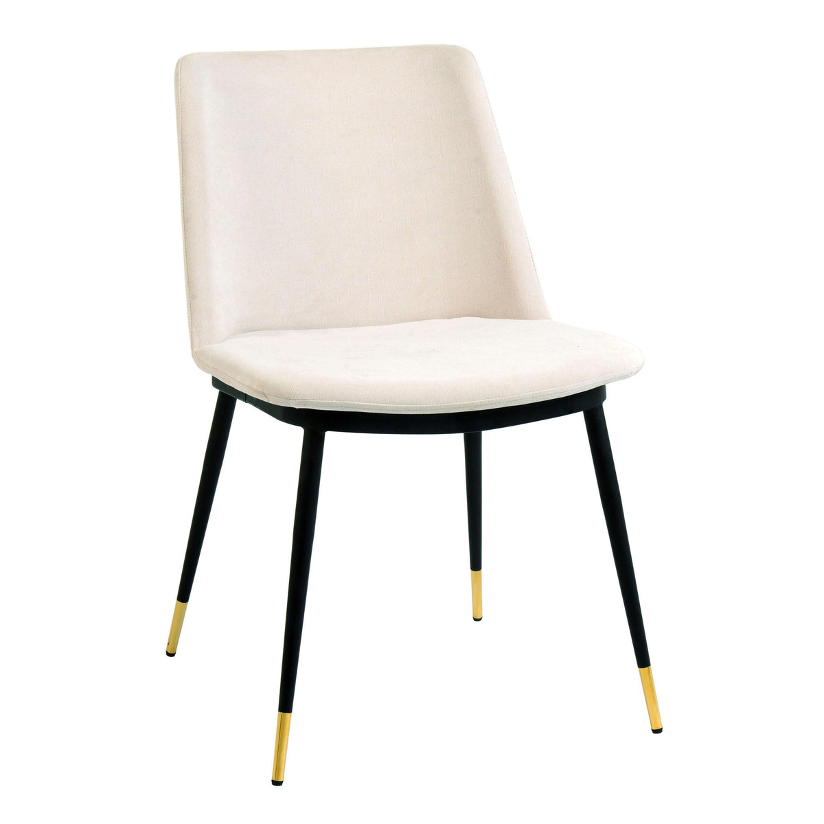 TOV Furniture Modern Evora Cream Velvet Chair - Gold Legs (Set of 2) - TOV-D4327