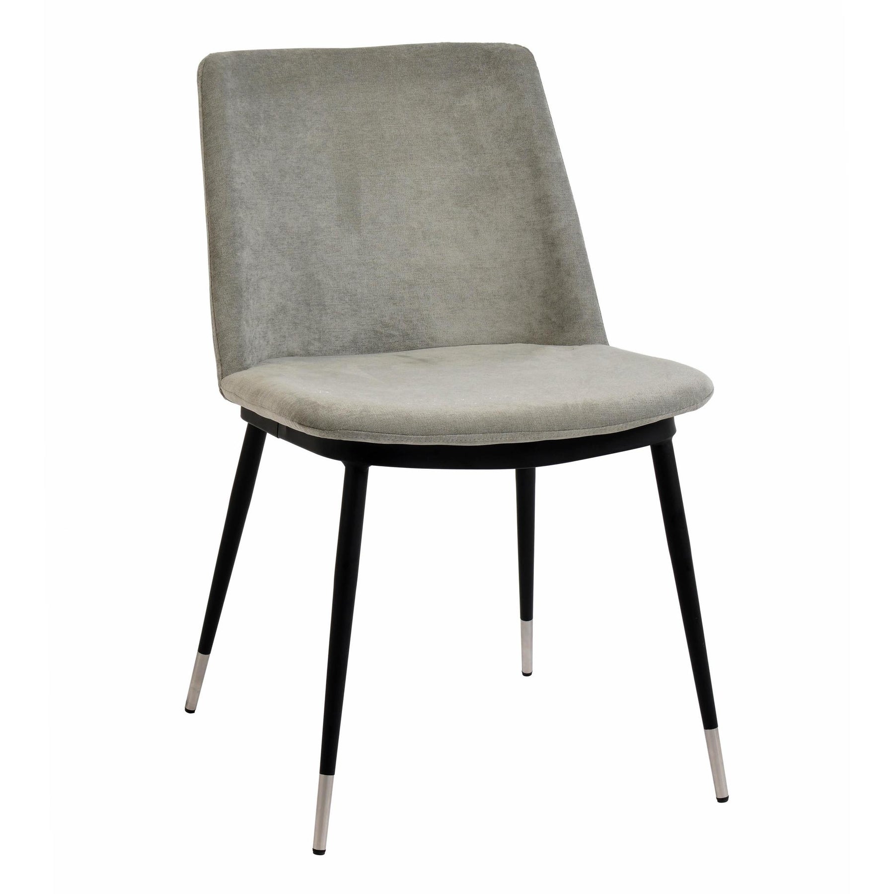 TOV Furniture Modern Evora Grey Velvet Chair - Silver Legs (Set of 2) - TOV-D4328