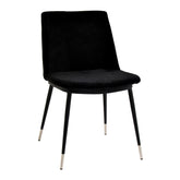 TOV Furniture Modern Evora Black Velvet Chair - Silver Legs (Set of 2) - TOV-D4329