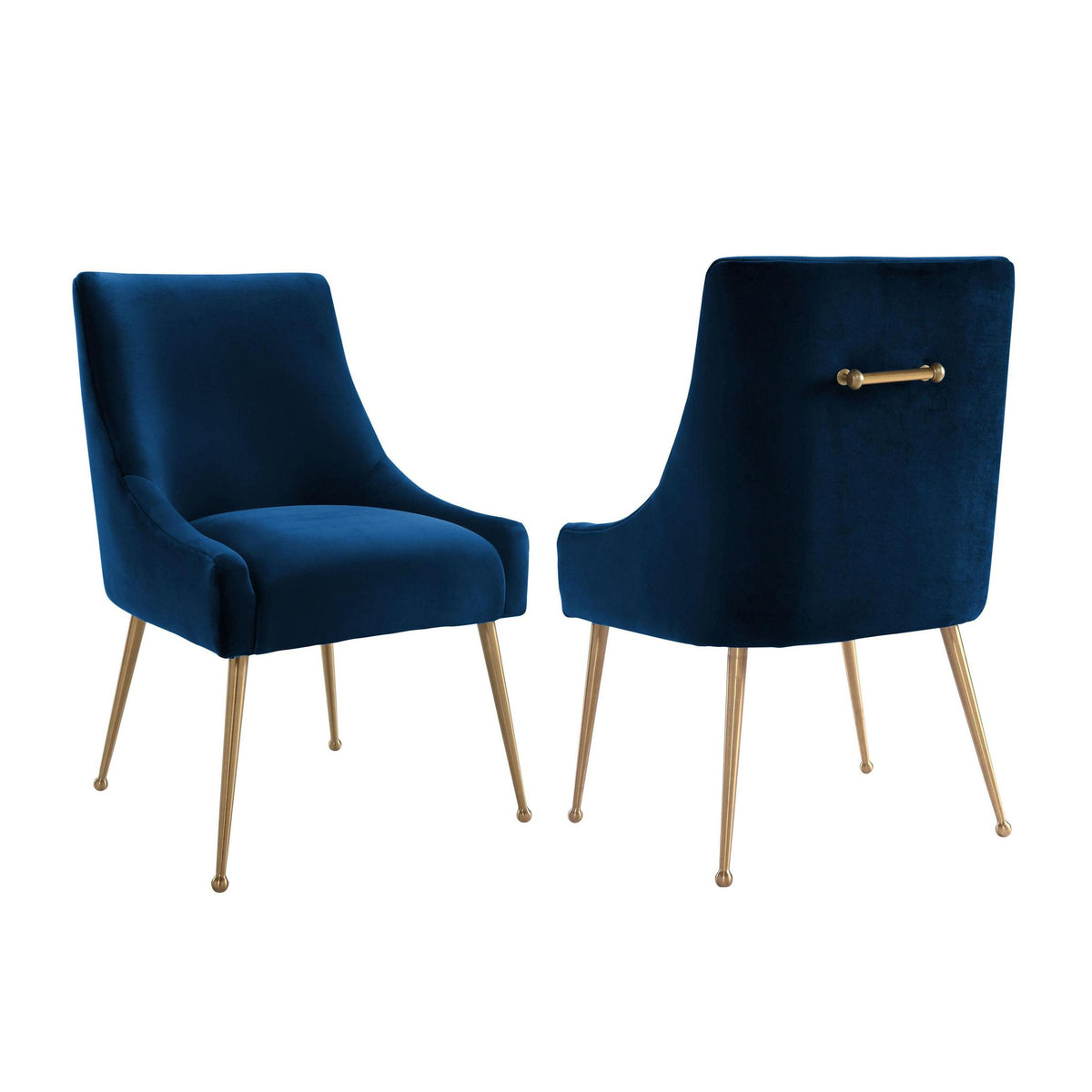 TOV Furniture Modern Beatrix Navy Velvet Side Chair - TOV-D48