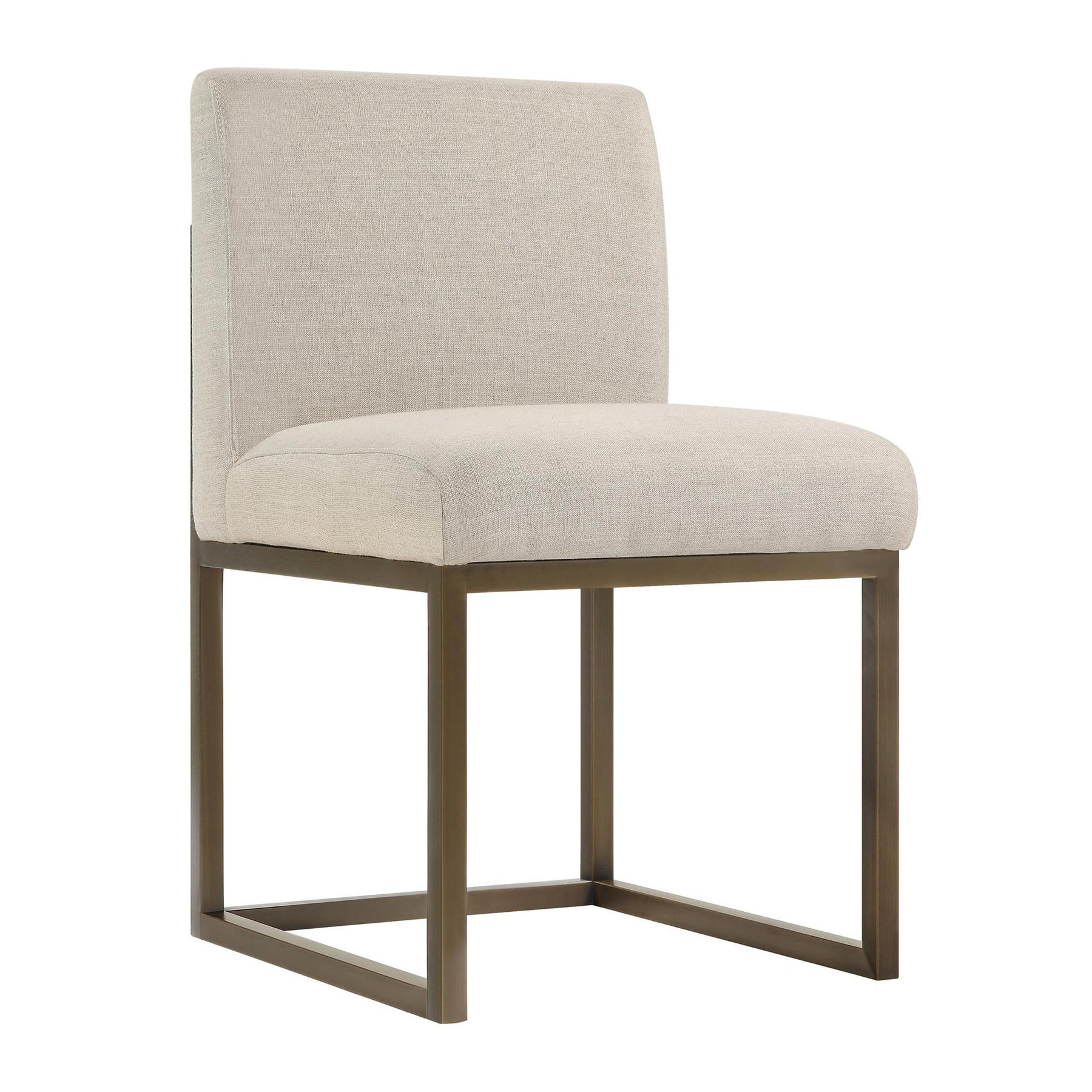 TOV Furniture Modern Haute Beige Linen Chair in Brass - TOV-D49