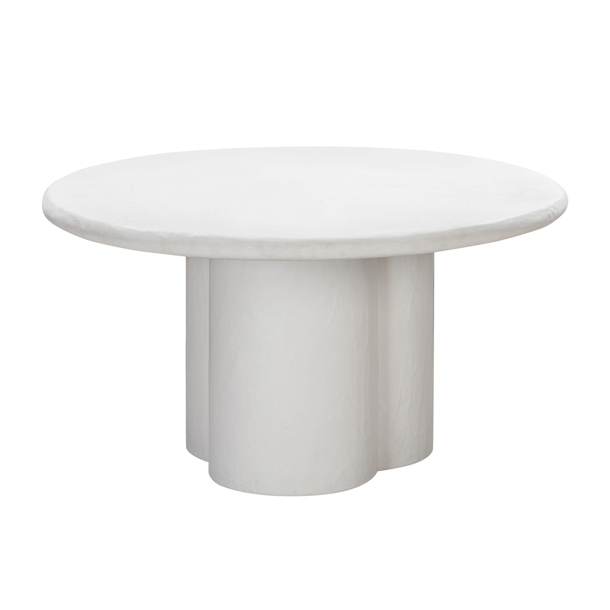 TOV Furniture Modern Elika White Faux Plaster Round Dining Table - TOV-D54232