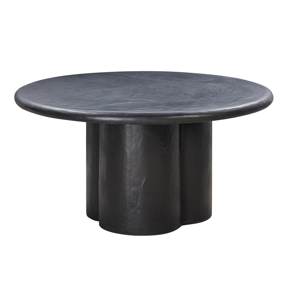 TOV Furniture Modern Elika Black Faux Plaster Round Dining Table - TOV-D54233
