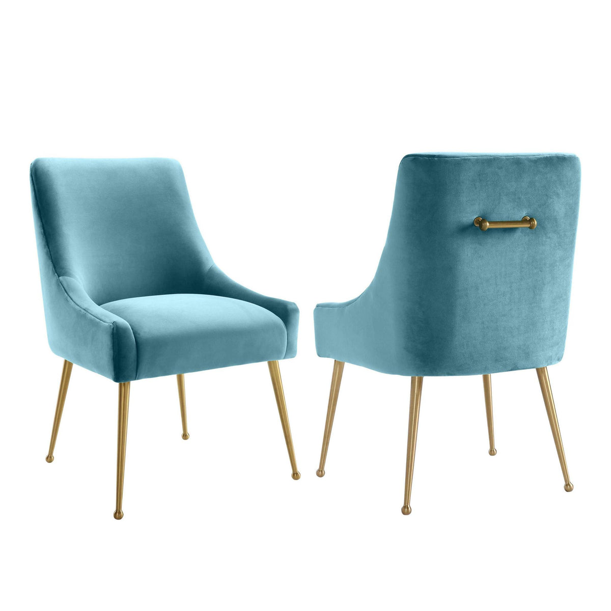 TOV Furniture Modern Beatrix Sea Blue Velvet Side Chair - TOV-D6168