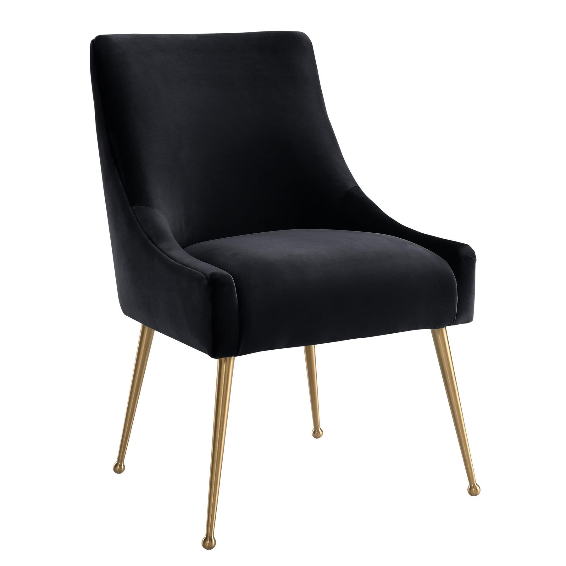 TOV Furniture Modern Beatrix Black Velvet Side Chair - TOV-D6179