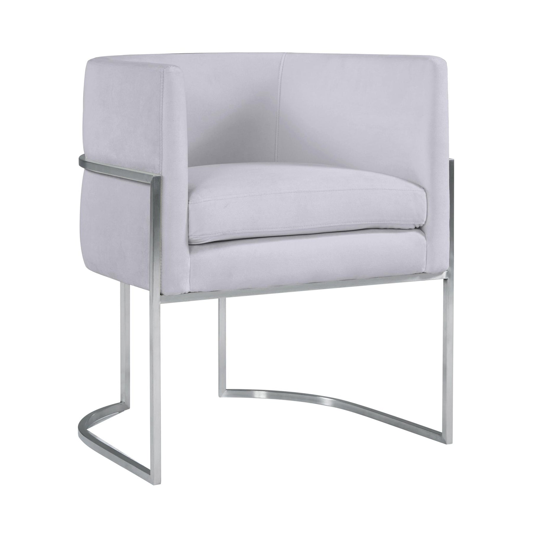 TOV Furniture Modern Giselle Grey Velvet Dining Chair with Silver Leg - TOV-D6300