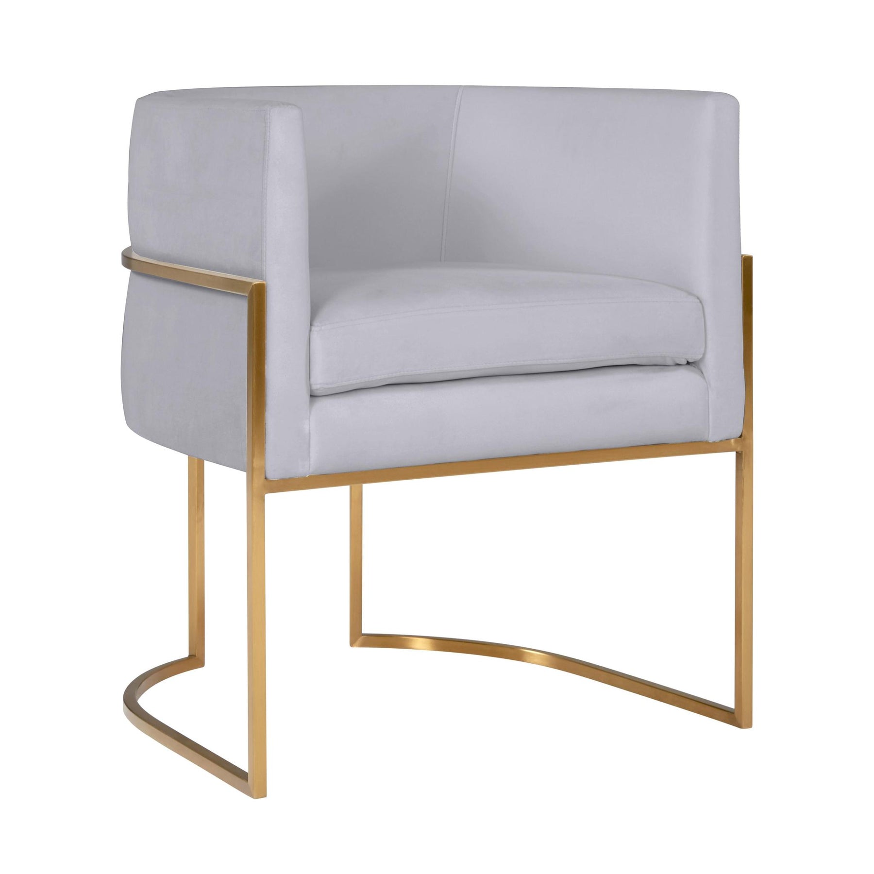 TOV Furniture Modern Giselle Grey Velvet Dining Chair with Gold Leg - TOV-D6301