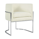 TOV Furniture Modern Giselle Cream Velvet Dining Chair Silver Leg - TOV-D6302