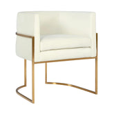 TOV Furniture Modern Giselle Cream Velvet Dining Chair Gold Leg - TOV-D6303