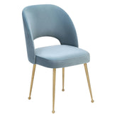 TOV Furniture Modern Swell Sea Blue Velvet Chair - TOV-D66