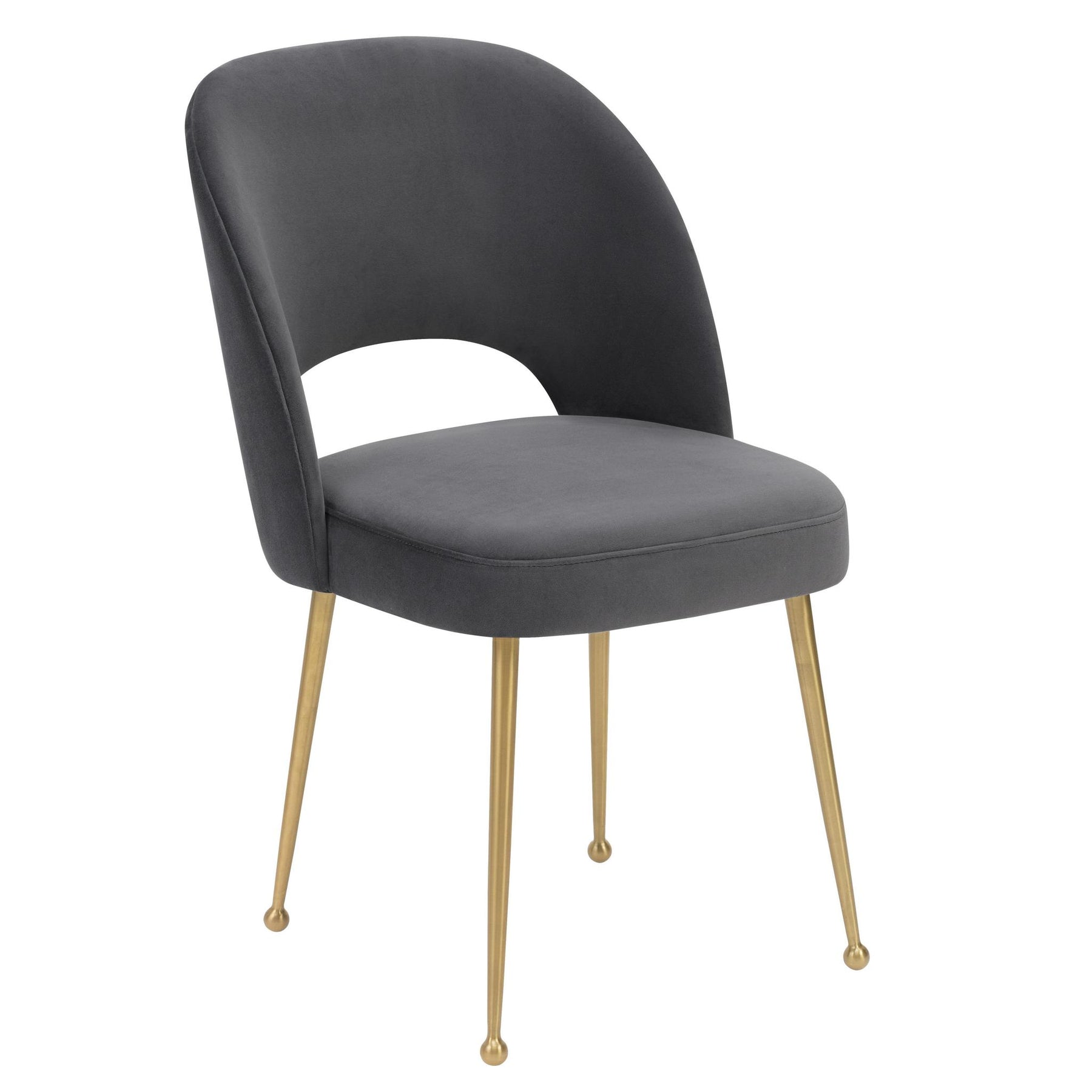TOV Furniture Modern Swell Dark Grey Velvet Chair - TOV-D67