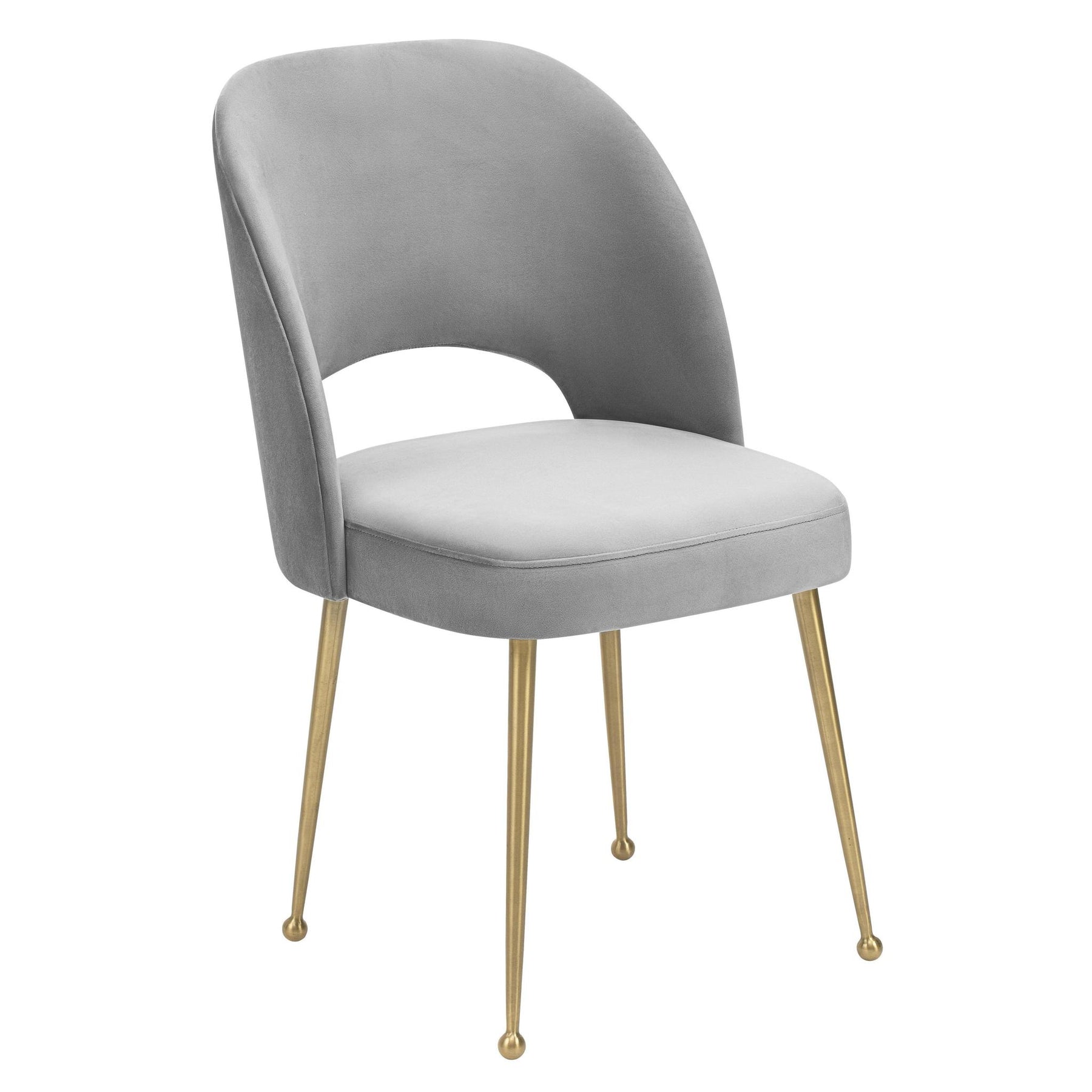 TOV Furniture Modern Swell Light Grey Velvet Chair - TOV-D68