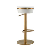 TOV Furniture Modern Astro White and Gold Adjustable Stool - TOV-D68298