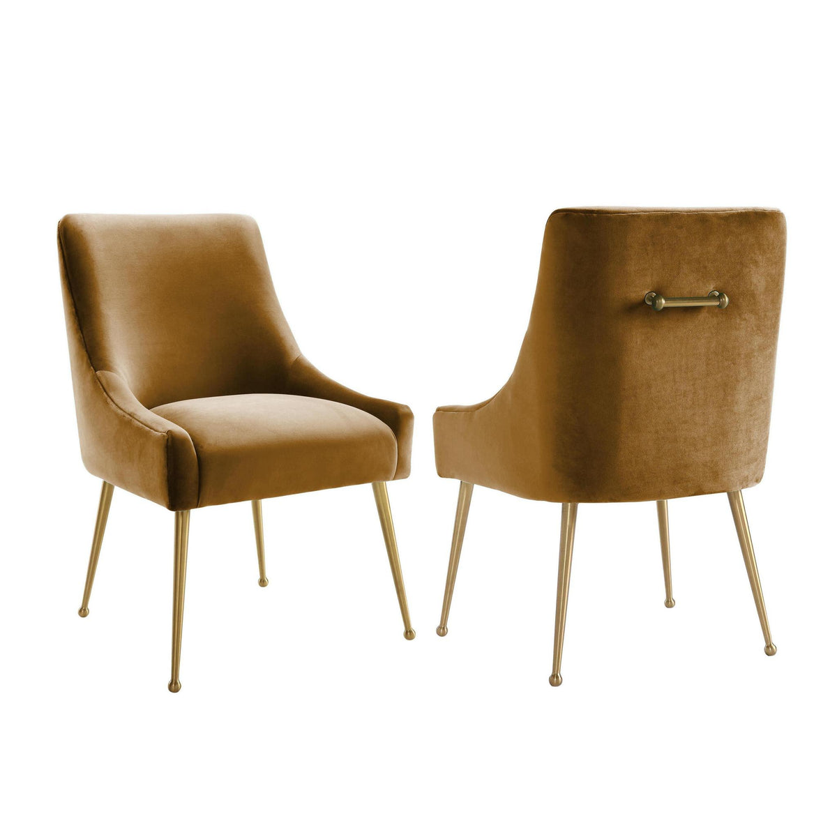TOV Furniture Modern Beatrix Cognac Velvet Side Chair - TOV-D68305