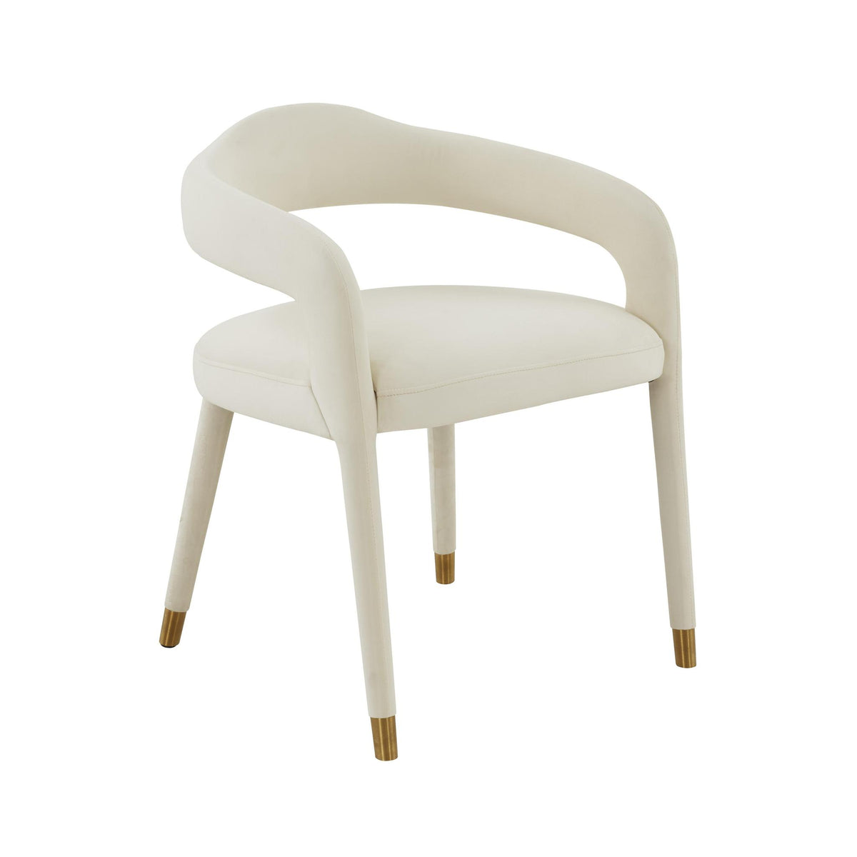 TOV Furniture Modern Lucia Cream Velvet Dining Chair - TOV-D68416