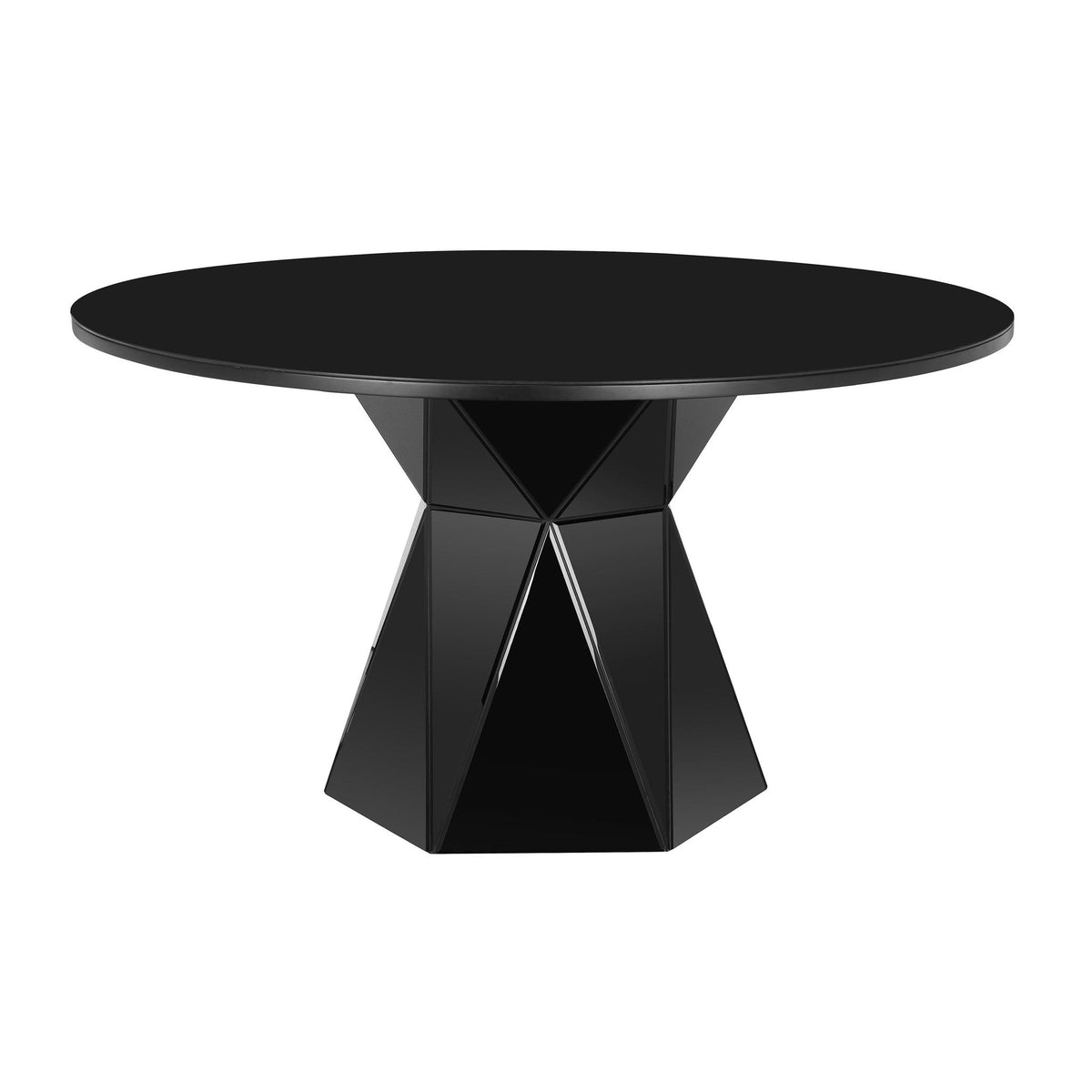 TOV Furniture Modern Iris Black Glass Dining Table - TOV-D68458