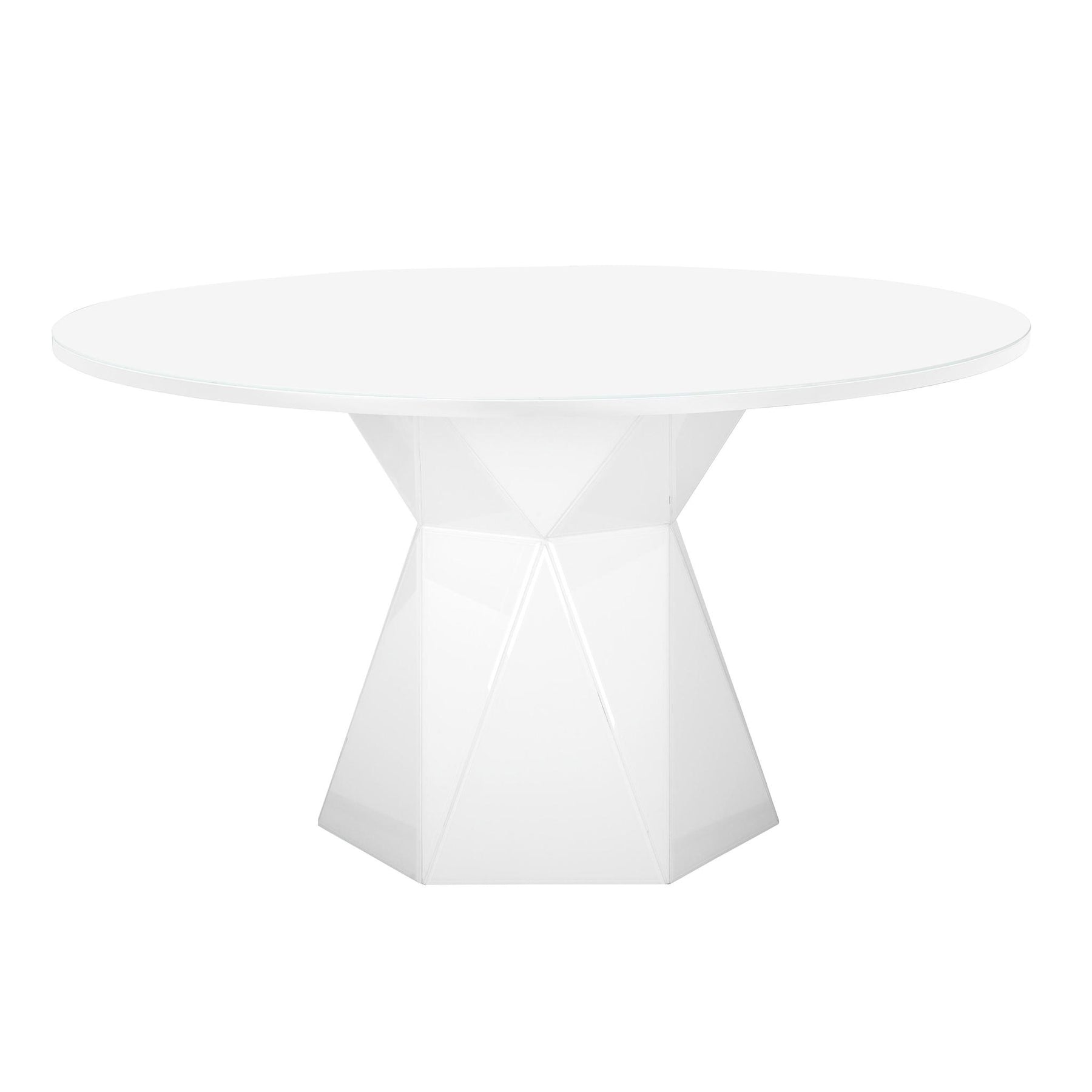 TOV Furniture Modern Iris White Glass Dining Table - TOV-D68459