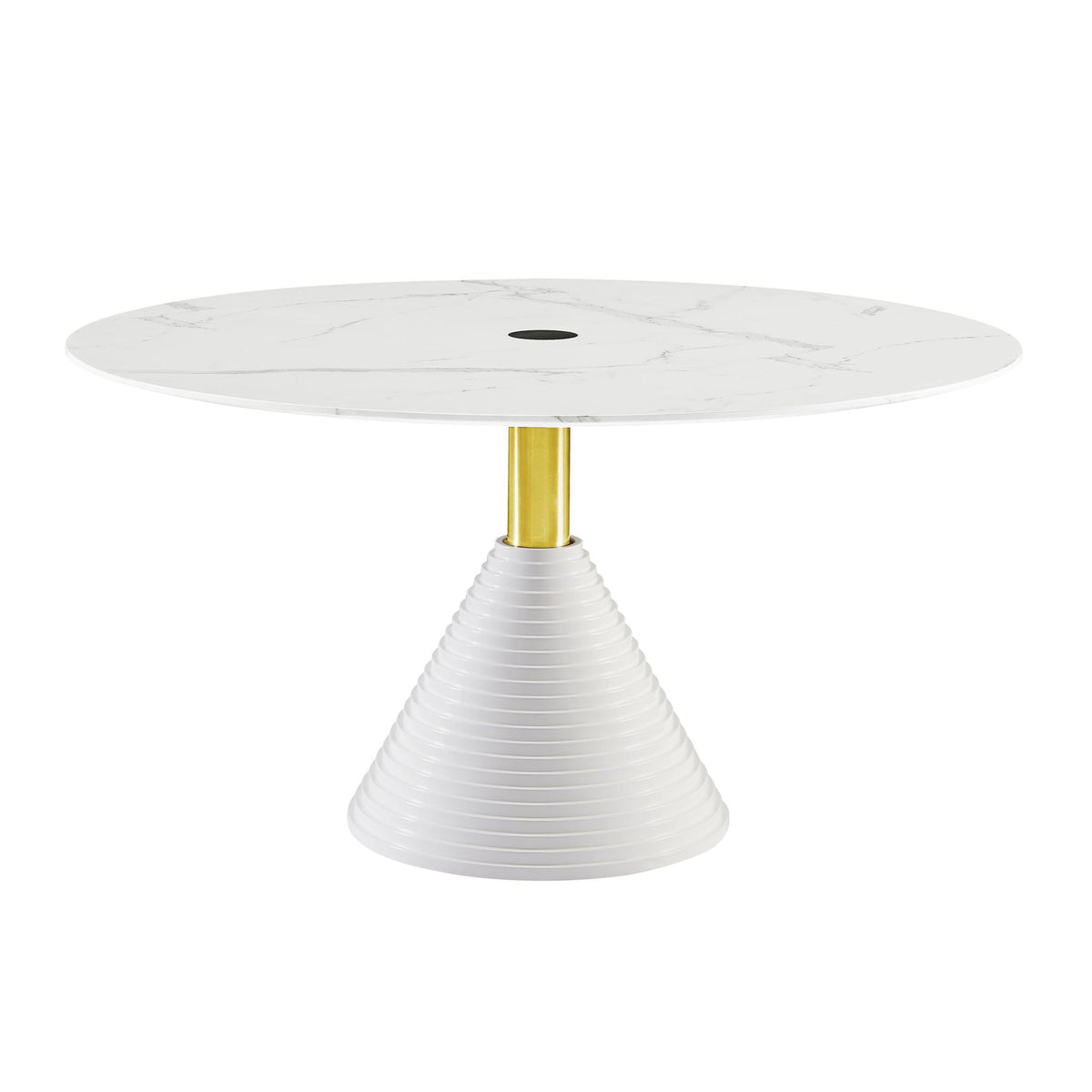 TOV Furniture Modern Piper White Round Dining Table - TOV-D68520