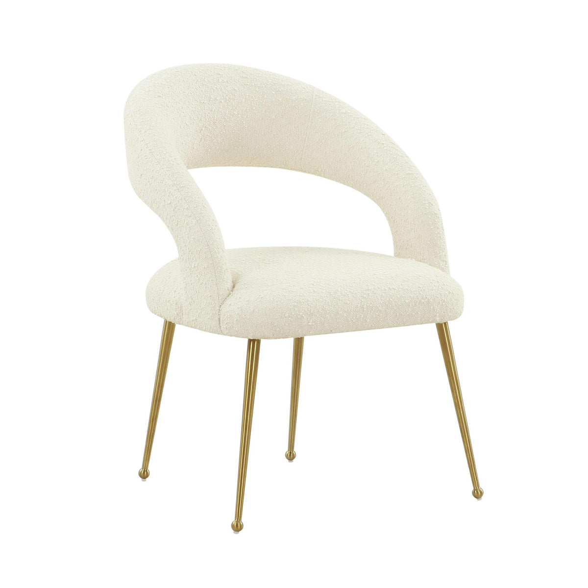 TOV Furniture Modern Rocco Cream Boucle Dining Chair - TOV-D68535