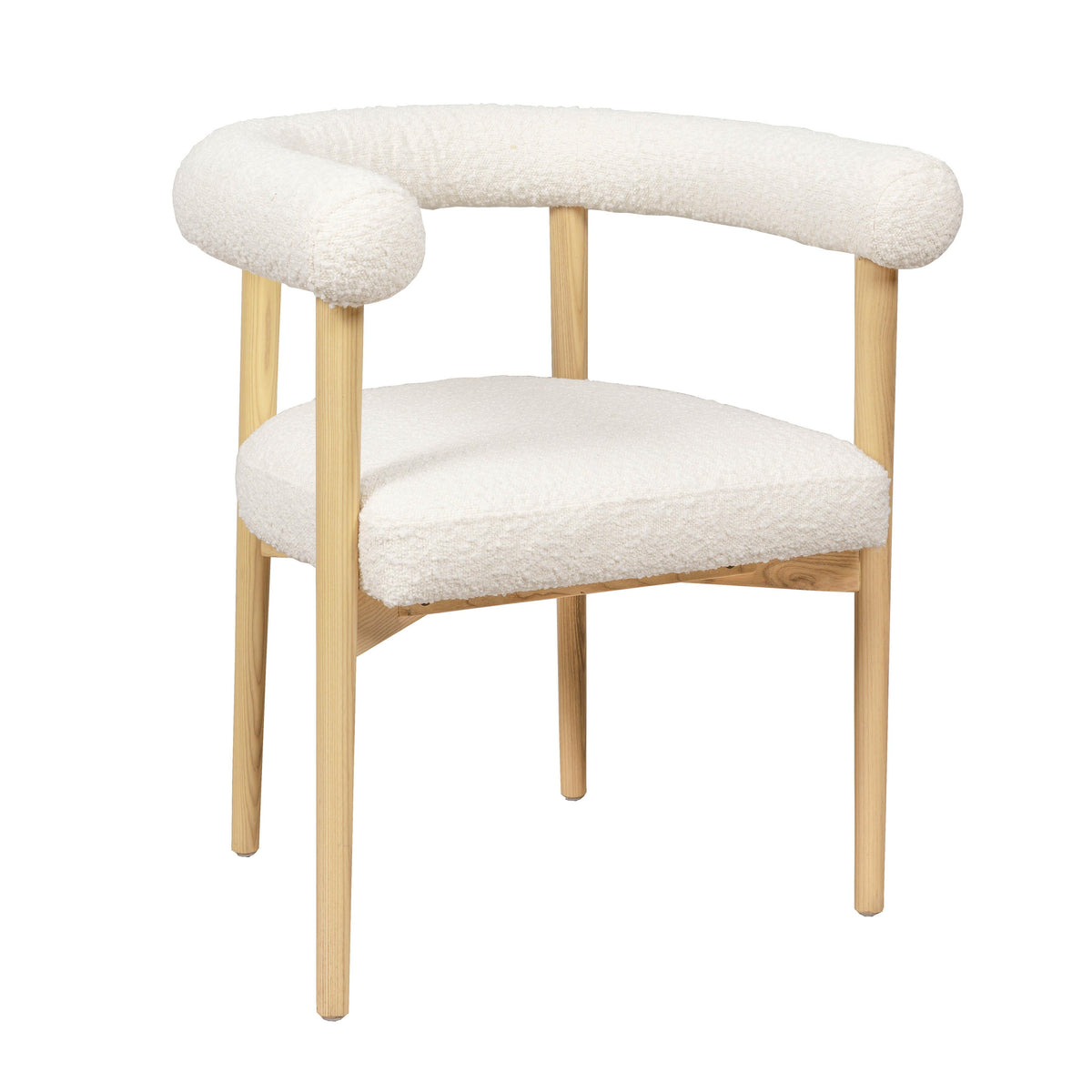TOV Furniture Modern Spara Cream Boucle Dining Chair - TOV-D68594