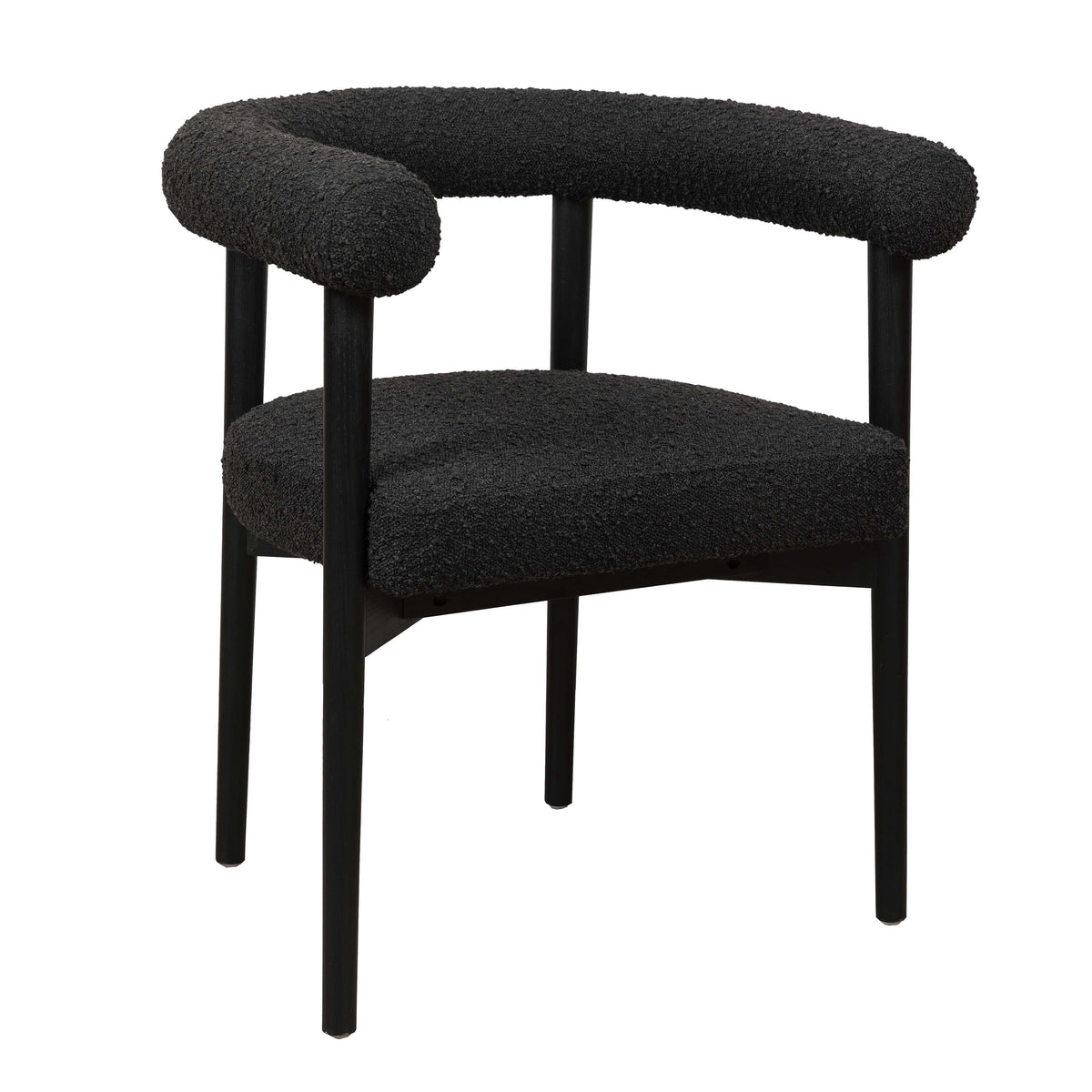 TOV Furniture Modern Spara Black Boucle Dining Chair - TOV-D68595