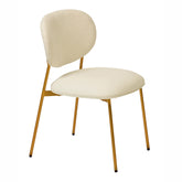 TOV Furniture Modern McKenzie Cream Boucle & Vegan Leather Stackable Dining Chair - Set of 2 - TOV-D68703