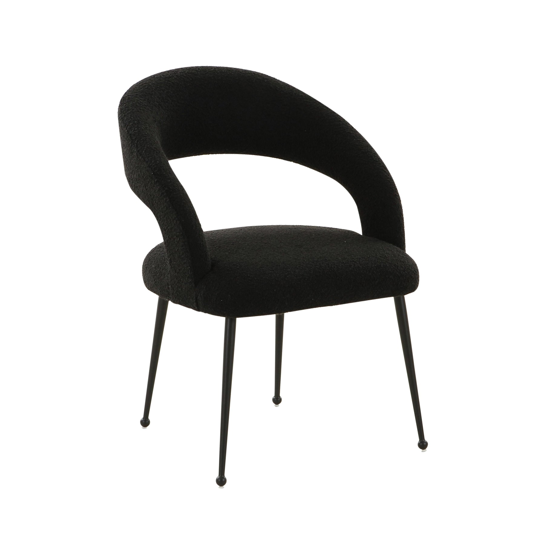 TOV Furniture Modern Rocco Black Boucle Dining Chair - TOV-D68704
