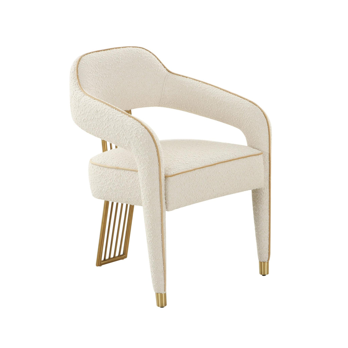 TOV Furniture Modern Corralis Cream Boucle Dining Chair - TOV-D68705