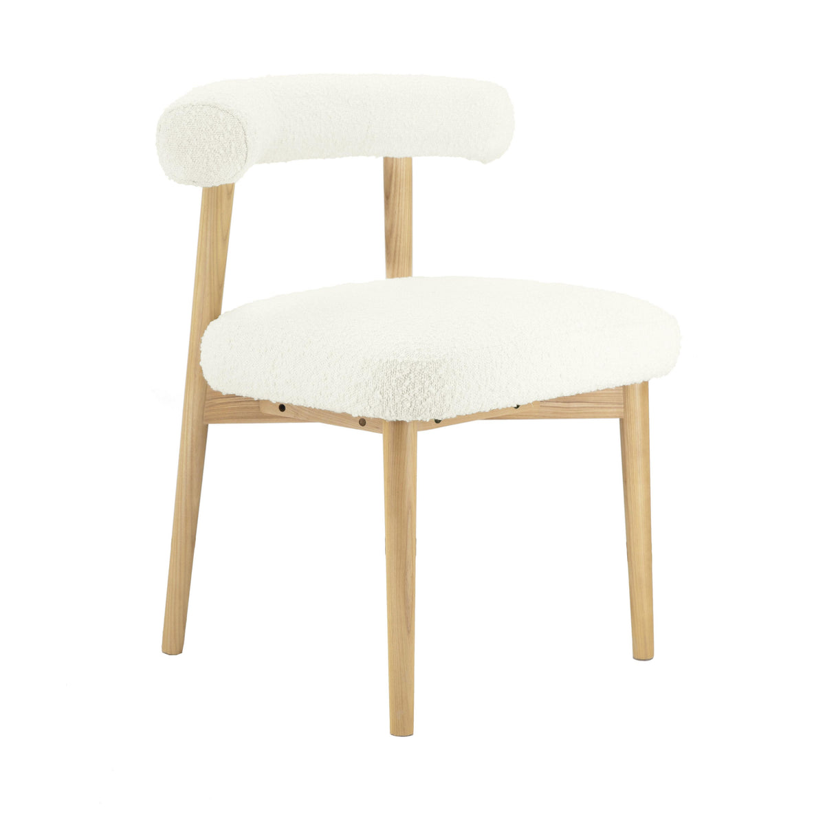TOV Furniture Modern Spara Cream Boucle Side Chair - TOV-D68757