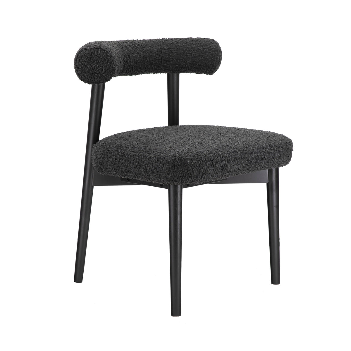 TOV Furniture Modern Spara Black Boucle Side Chair - TOV-D68758