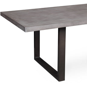 TOV Furniture Edna Concrete Table + 6 Draco Grey Velvet Side Chairs