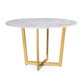 TOV Furniture Modern Maxim White Marble Dining Table - TOV-G5463