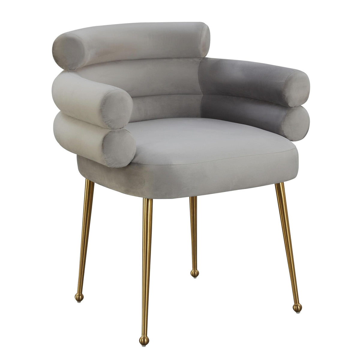 TOV Furniture Modern Dente Grey Velvet Dining Chair - TOV-IHD68507