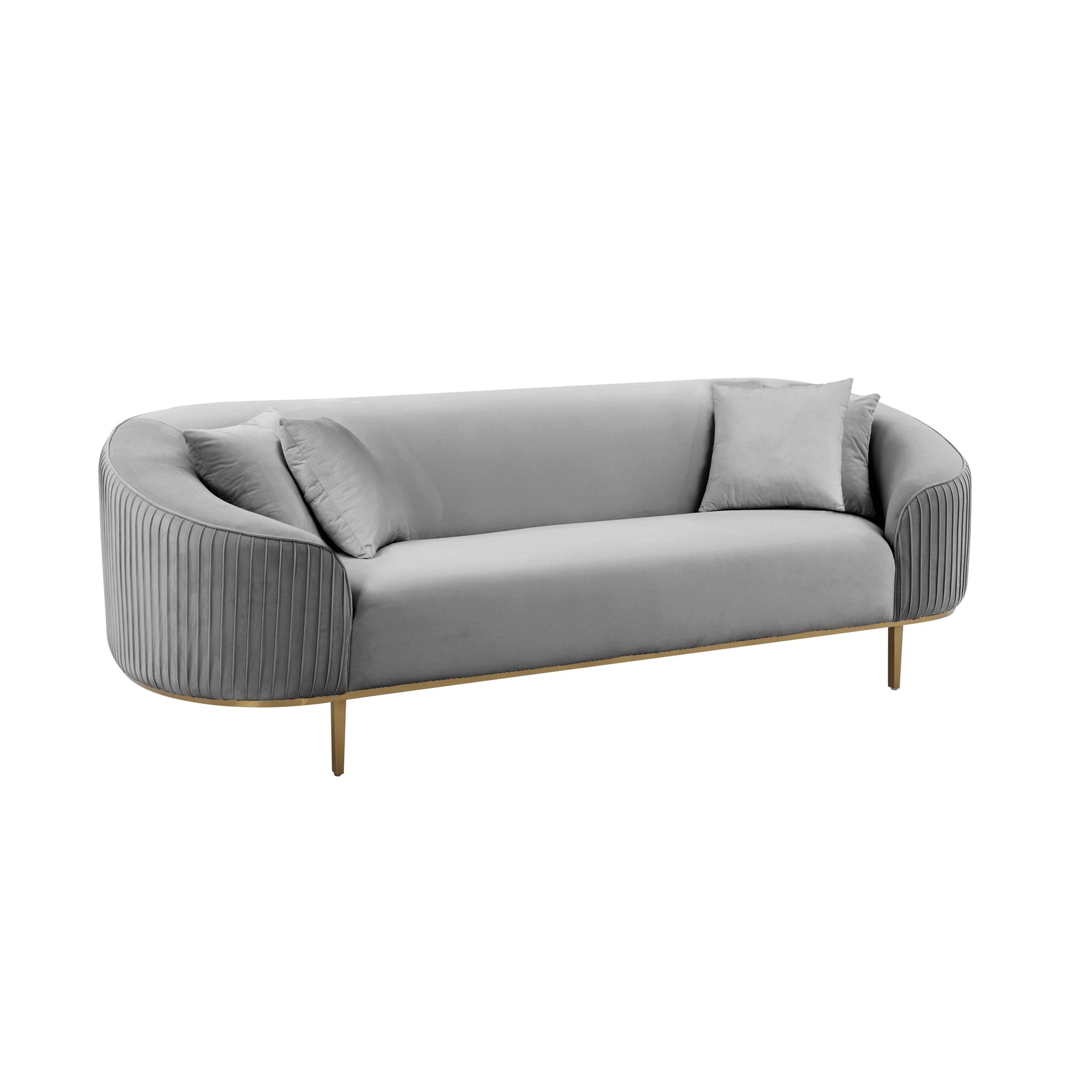 TOV Furniture Modern Michelle Light Grey Pleated Sofa - TOV-IHL68660