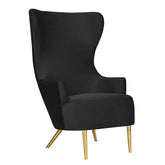 TOV Furniture Modern Julia Black Velvet Wingback Chair - TOV-IHS44150