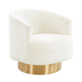 TOV Furniture Modern Stella Cream Velvet Swivel Chair - TOV-IHS68206