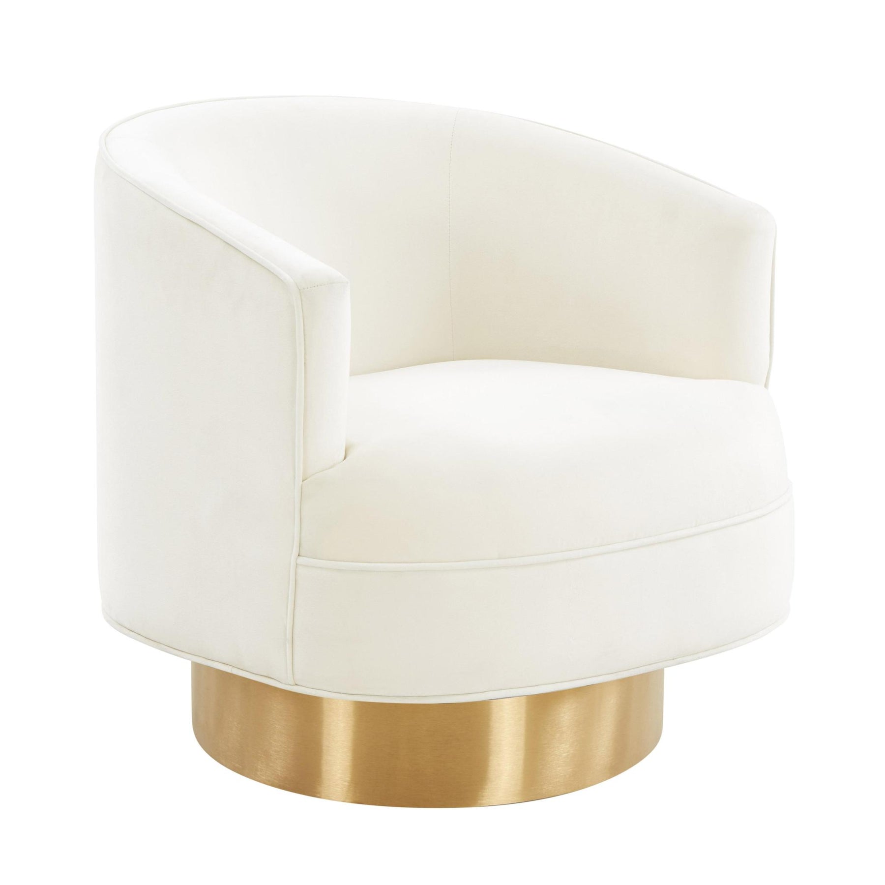 TOV Furniture Modern Stella Cream Velvet Swivel Chair - TOV-IHS68206