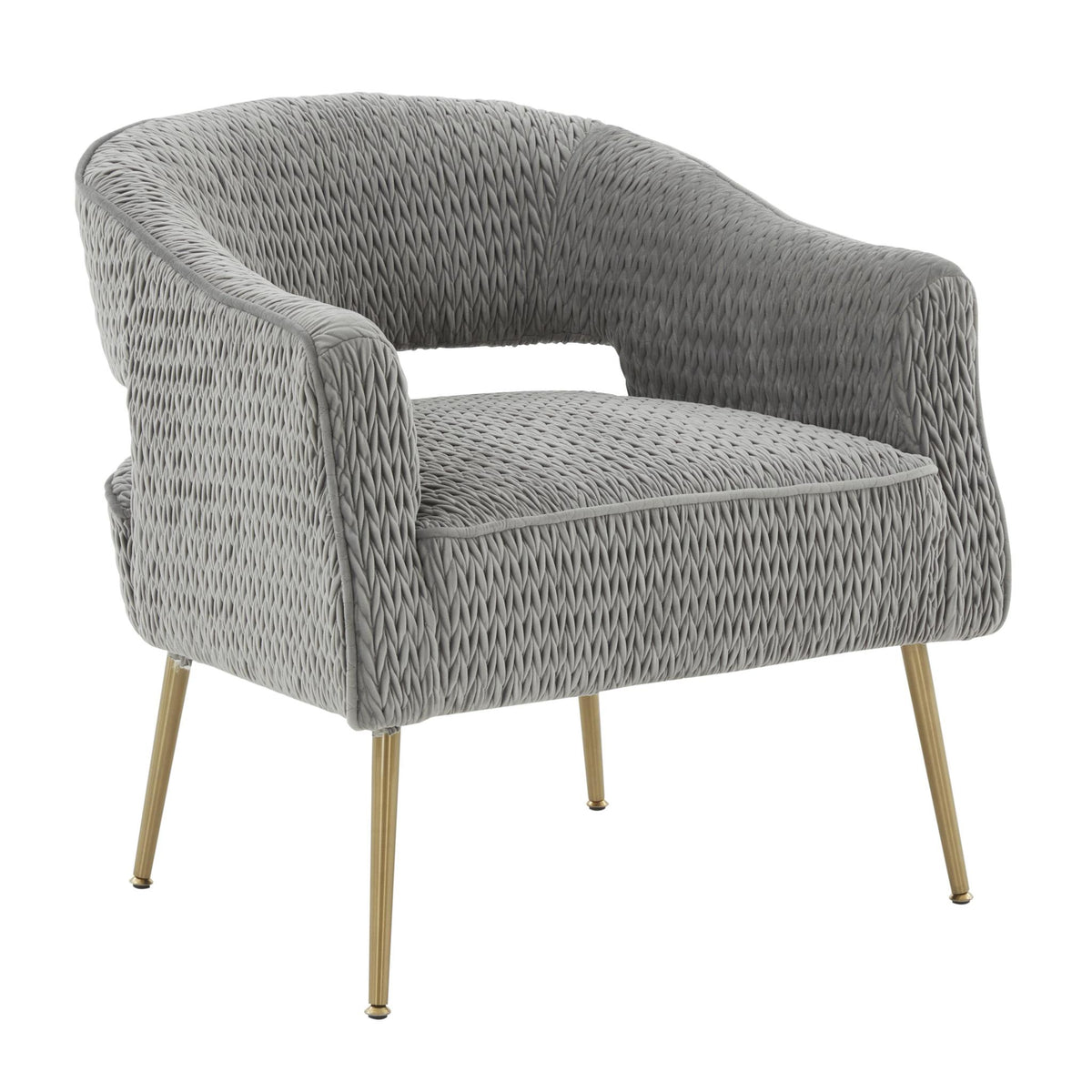 TOV Furniture Modern Diana Grey Velvet Accent Chair - TOV-IHS68519