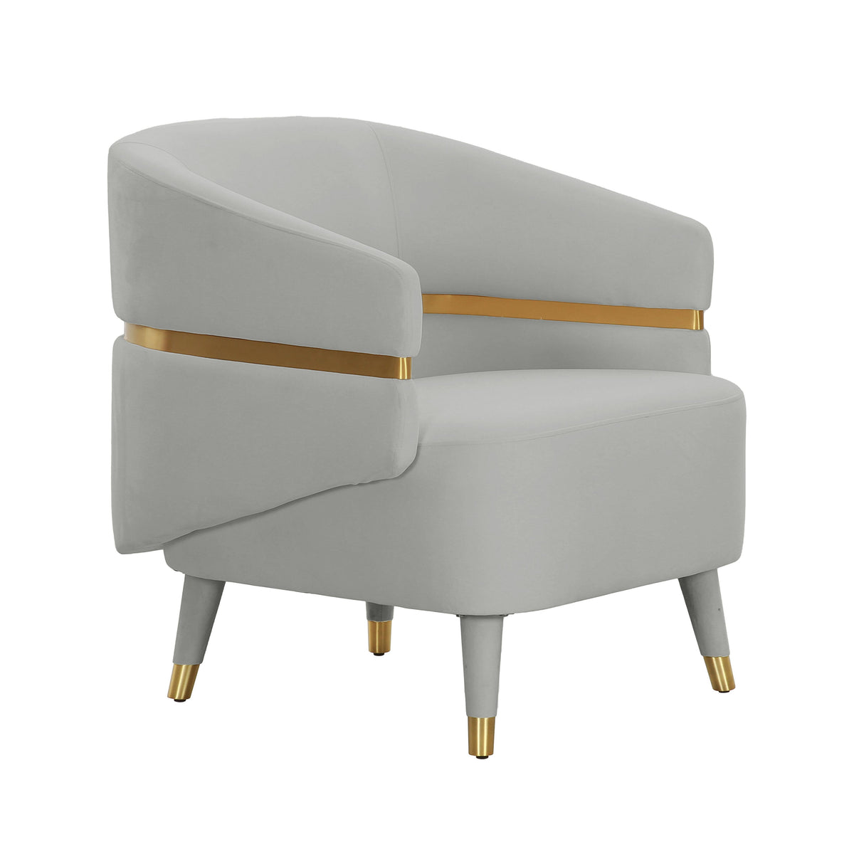 TOV Furniture Modern Ayla Grey Velvet Accent Chair - TOV-IHS68544