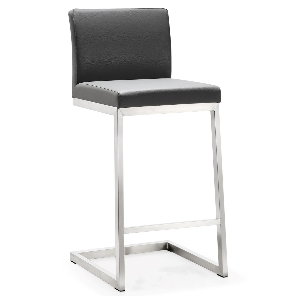 TOV Furniture Modern Parma Grey Stainless Steel Counter Stool - Set of 2 - TOV-K3606