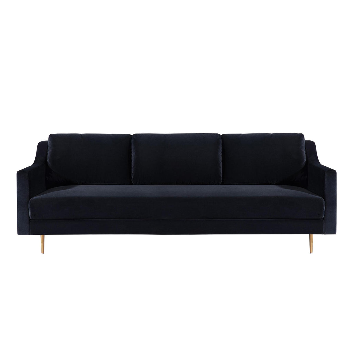 TOV Furniture Modern Milan Black Velvet Sofa - TOV-L4112