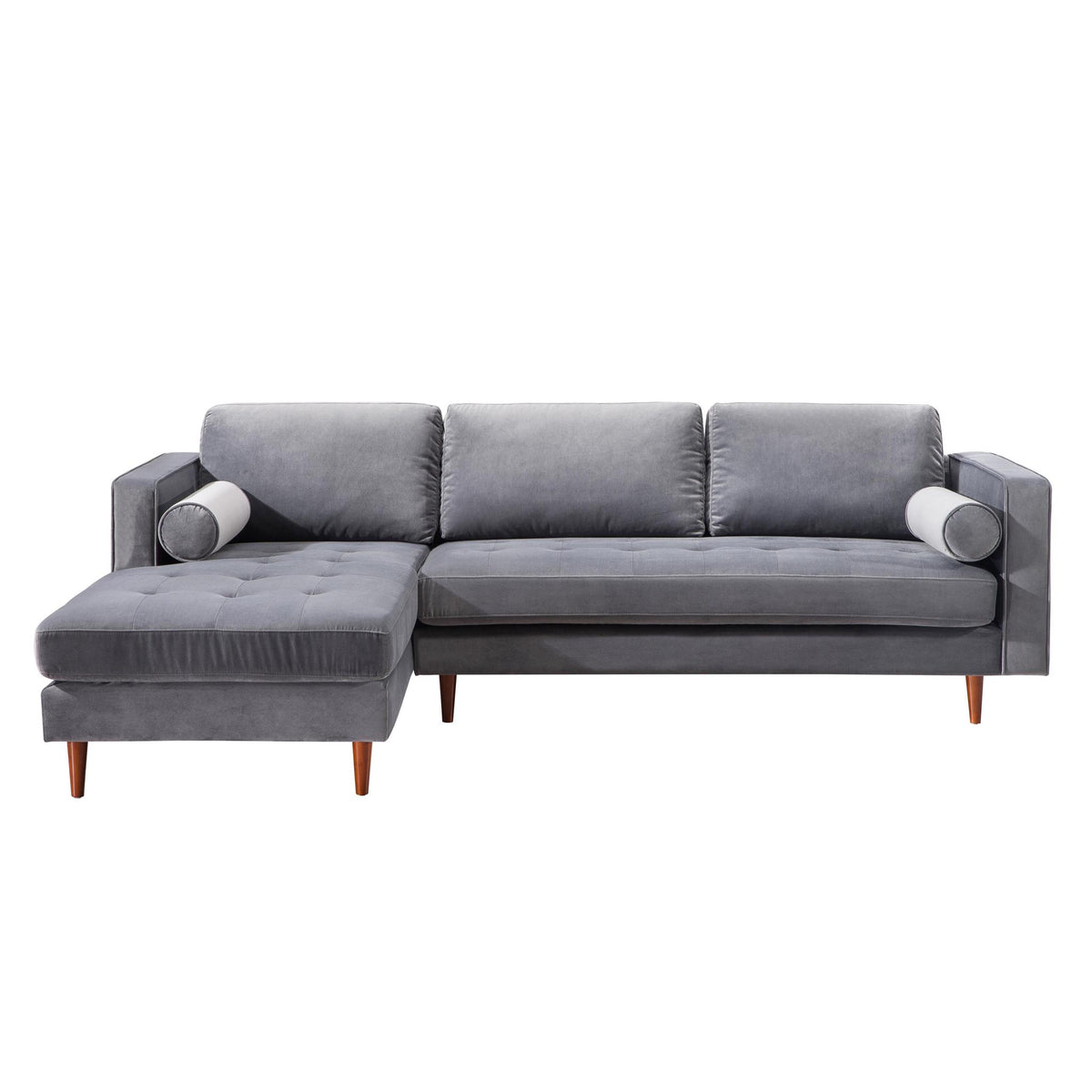 TOV Furniture Modern Como Grey Velvet Sectional LAF - TOV-L4123-L4125