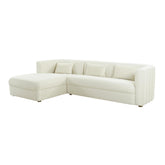 TOV Furniture Modern Callie Cream Velvet Sectional - LAF - TOV-L44157-L44159