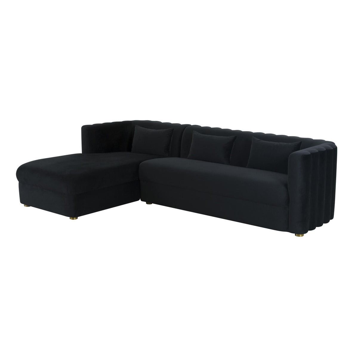 TOV Furniture Modern Callie Black Velvet Sectional - LAF - TOV-L44165-L44167